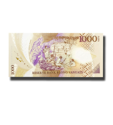 2014 Vanuatu 1000 Vatu Polymer Banknote The Republic of Vanuatu Uncirculated