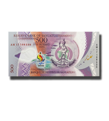 2017 Vanuatu 500 Vatu Polymer Banknote The Republic of Vanuatu Mini Games Uncirculated