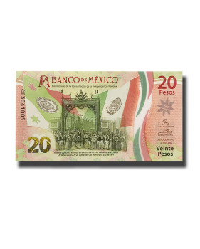 2022 Mexico 20 Pesos Polymer Banknote Independence Set of 5 Signatures Uncirculated