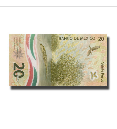 2022 Mexico 20 Pesos Polymer Banknote Independence Set of 5 Signatures Uncirculated