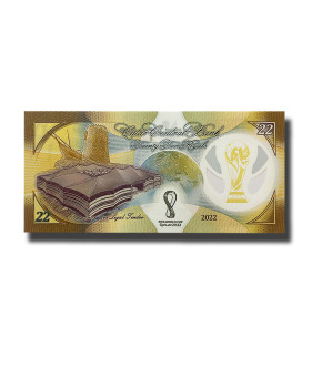 2022 Qatar 22 Riyals Banknote in Folder FIFA World Cup Uncirculated