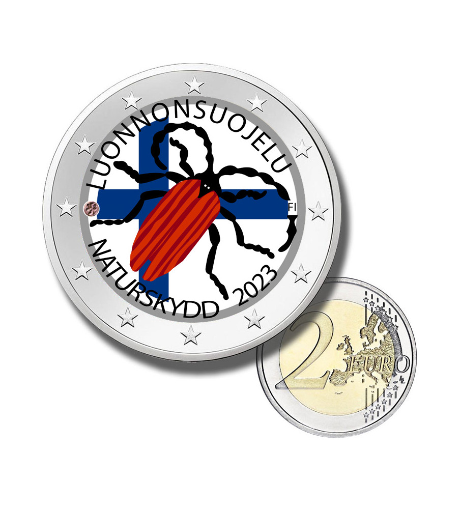 2 Euro Coloured Coin 2023 Finland Nature Conservation Law
