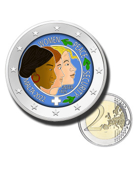 2 Euro Coloured Coin 2022 Malta UN Security Council Resolution