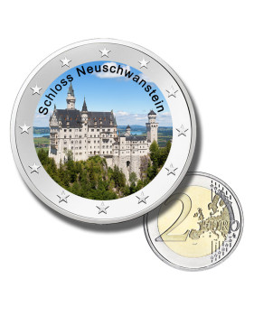 2 Euro Coloured Coin Schloss Neuschwanstein - Bavaria