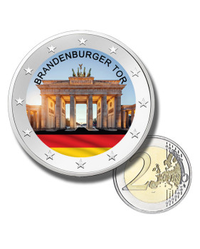 2 Euro Coloured Coin Brandenburger Tor - Berlin