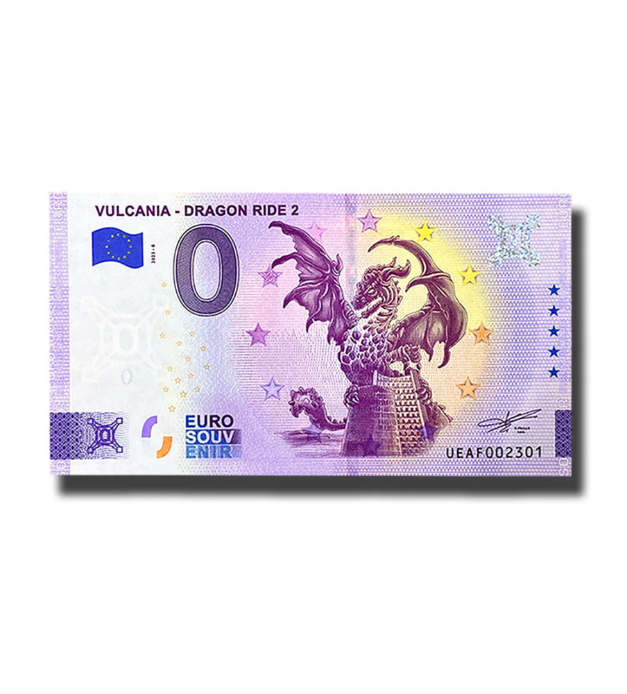 0 Euro Souvenir Banknote Vulcania - Dragon Ride 2 France UEAF 2023-6