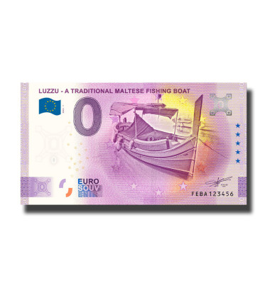 0 Euro Souvenir Banknote Luzzu - A Traditional Maltese Fishing Boat Malta FEBA 2023-1
