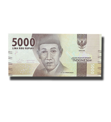 2016 Indonesia 5000 Rupiah Banknote Dr. K.H. Idham Chalid Uncirculated