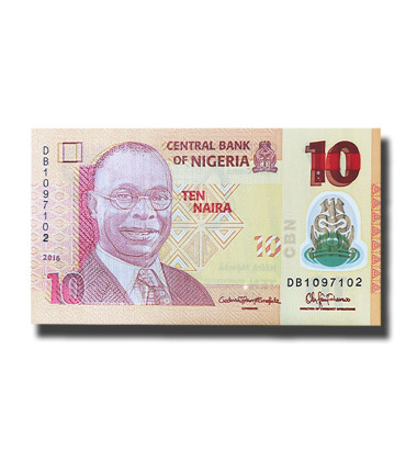 2016 Nageria 10 Naira Polymer Banknote Dr. Alvan Ikoku Uncirculated