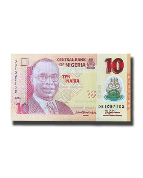 2016 Nageria 10 Naira Polymer Banknote Dr. Alvan Ikoku Uncirculated