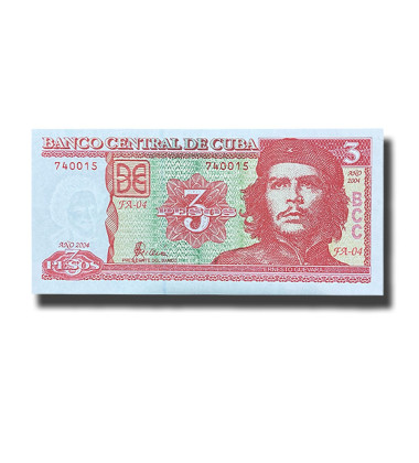 2004 Cuba CHE GUEVARA 3 Pesos Banknote Uncirculated