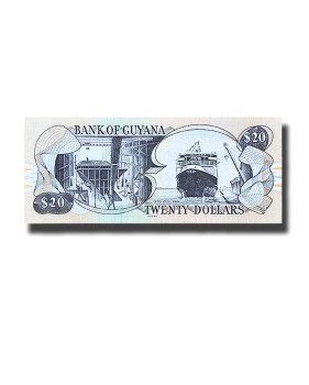 Guyana 20 Dollars Banknote Kaieteur Falls Uncirculated