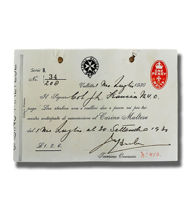 1828 - 1930 Malta Intaglio Invoices and Receipts 6pcs