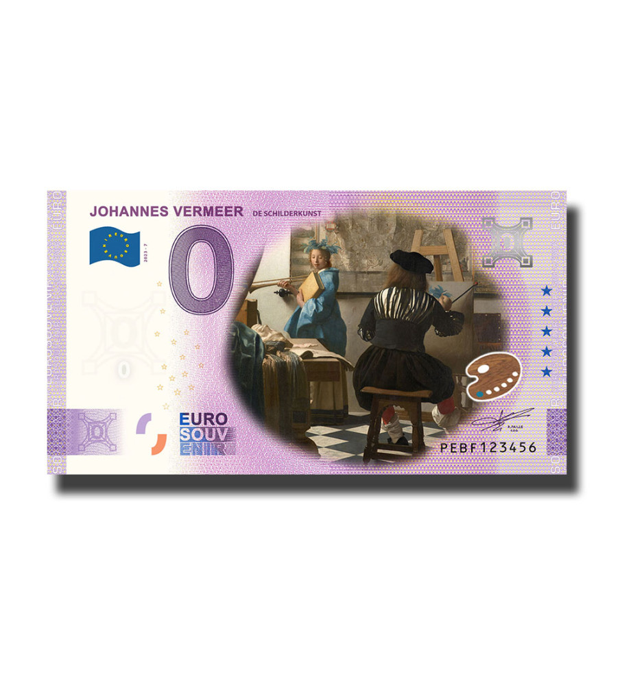 0 Euro Souvenir Banknote Johannes Vermeer Colour Netherlands PEBF 2023-7 0 Euro Souvenir Banknote Johannes Vermeer Colour Netherlands PEBF 2023-7