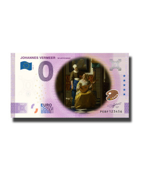 0 Euro Souvenir Banknote Johannes Vermeer Colour Netherlands PEBF 2023-8