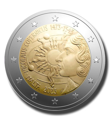 2023 Malta Dated BU Euro Coin Set Including 2 Euro Copernicus