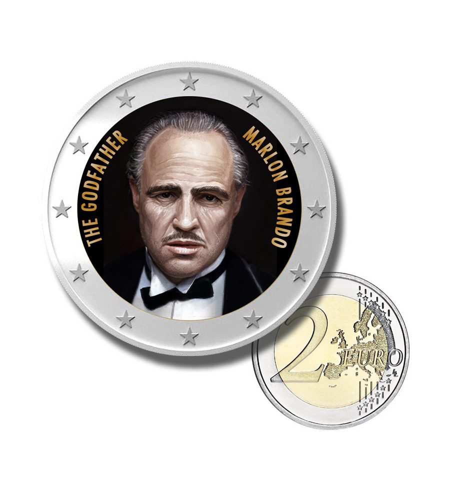 2 Euro Coloured Coin The Godfather - Marlon Brando