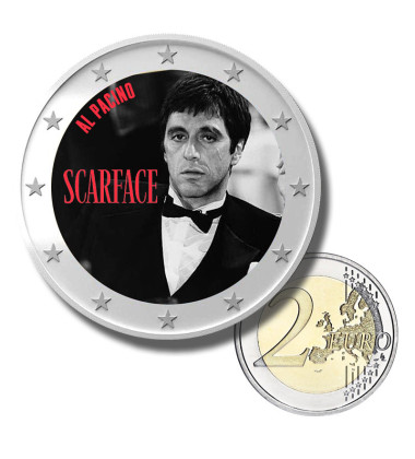 2 Euro Coloured Coin Scarface - Al Pacino