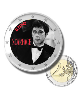 2 Euro Coloured Coin Scarface - Al Pacino