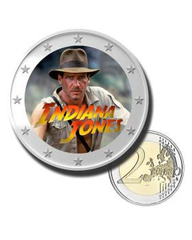 2 Euro Coloured Coin Indiana Jones - Harrison Ford