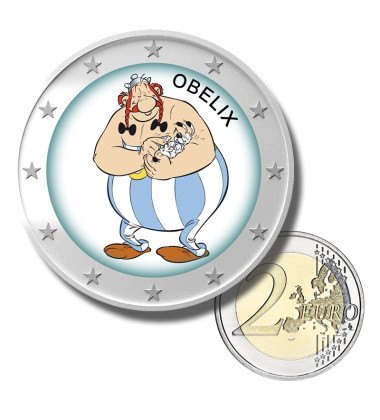 2 Euro Coloured Coin Asterix and Obelix - Obelix