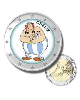 2 Euro Coloured Coin Asterix and Obelix - Obelix