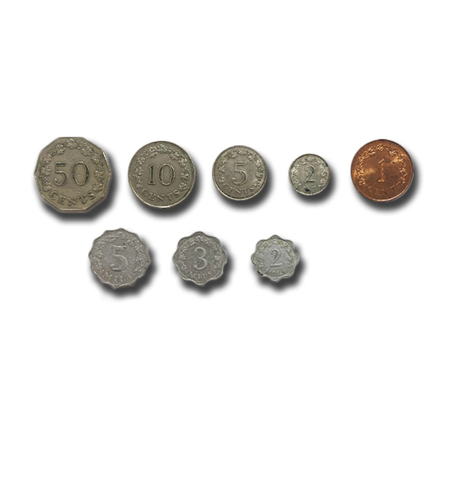 1972 Malta Decimal Coin Set Used 1st Series