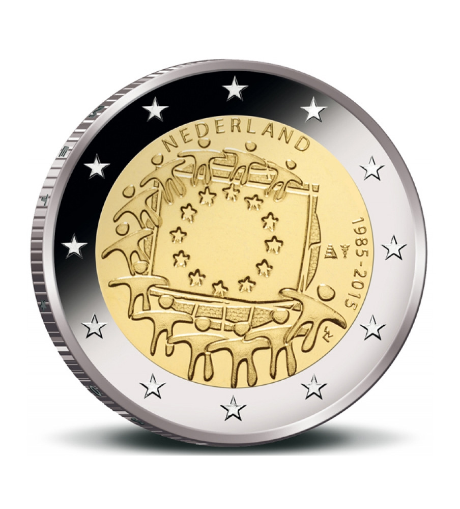 2015 Netherlands The 30th Anniversary of the EU Flag 2 Euro Coin