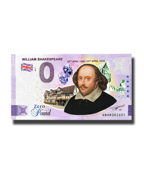 0 Pound Souvenir Banknote William Shakespeare Colour United Kingdom GBAR 2023-1