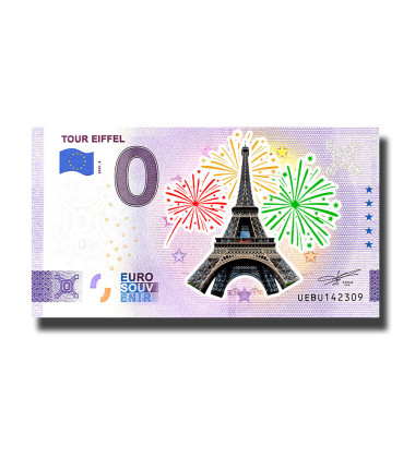 0 Euro Souvenir Banknote Tour Eiffel Colour France UEBU 2023-6