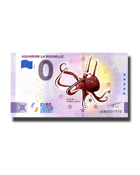 0 Euro Souvenir Banknote Aquarium La Rochelle Colour France UEBX 2023-7