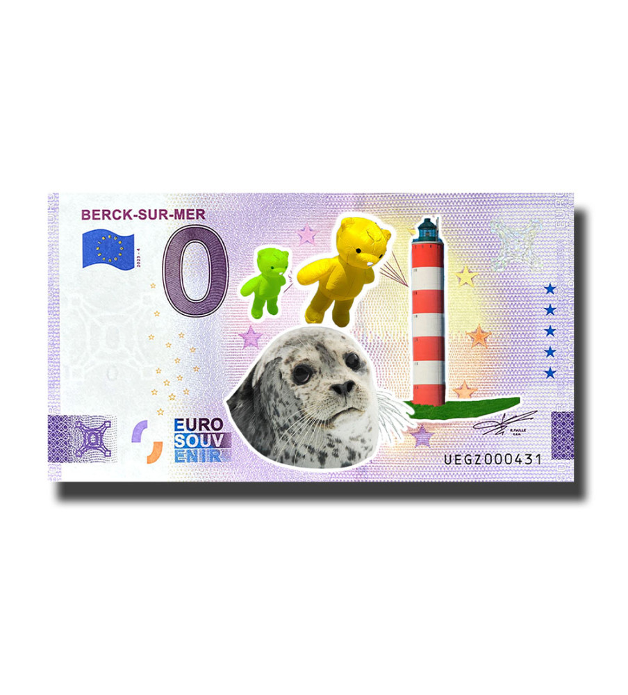 0 Euro Souvenir Banknote Berck-Sur-Mer Colour France UEGZ 2023-4