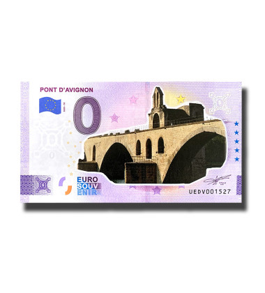 0 Euro Souvenir Banknote Pont D'Avignon Colour France UEDV 2023-10