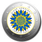 2 Euro Coloured Coin 2023 Latvia Ukrainian Sunflower - Glory to Ukraine