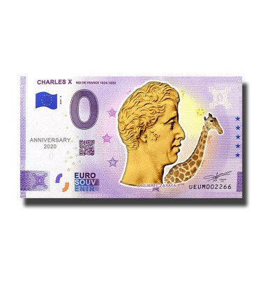 Anniversary 0 Euro Souvenir Banknote Charles X Colour France UEUM 2021-4