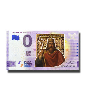 0 Euro Souvenir Banknote Clovis ler Colour France UEUM 2021-7