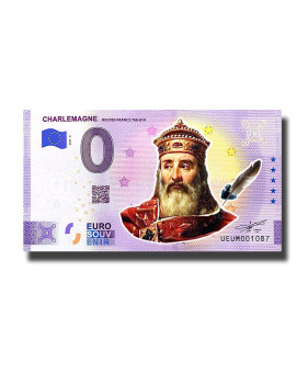 0 Euro Souvenir Banknote Charlemagne Colour France UEUM 2021-8