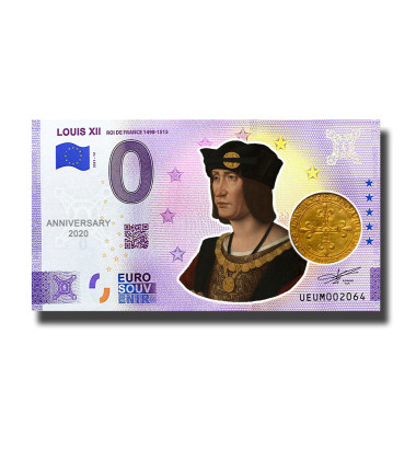Anniversary 0 Euro Souvenir Banknote Louis XII Colour France UEUM 2021-12