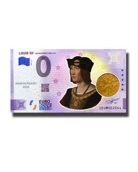 Anniversary 0 Euro Souvenir Banknote Louis XII Colour France UEUM 2021-12