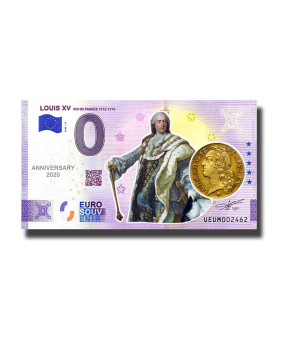 Anniversary 0 Euro Souvenir Banknote Louis XV Colour France UEUM 2022-15