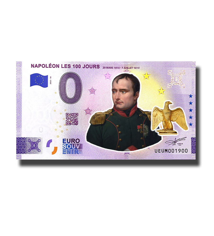 0 Euro Souvenir Banknote Napoleon Ler 100 Jours Colour France UEUM 2022-18