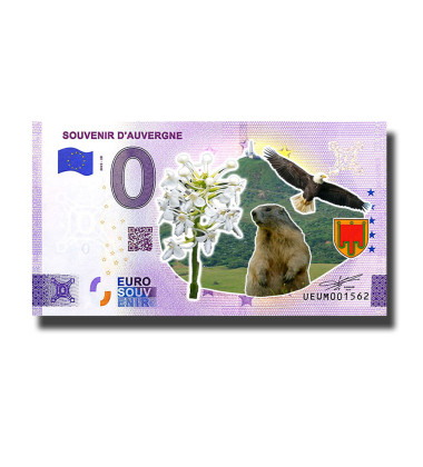 0 Euro Souvenir Banknote Souvenir D' Auvergne Colour France UEUM 2022-20