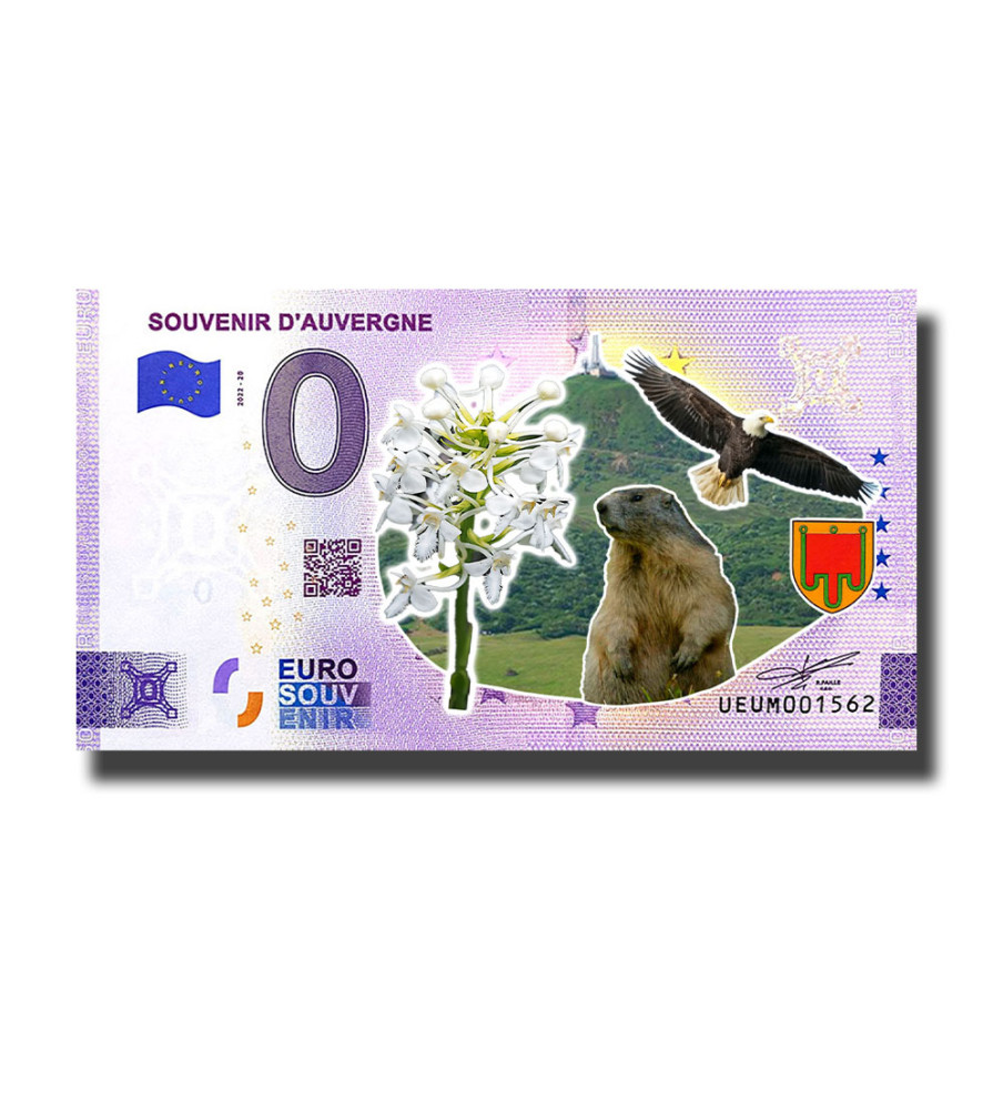 0 Euro Souvenir Banknote Souvenir D' Auvergne Colour France UEUM 2022-20