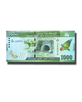 2019 Sri Lanka 1000 Rupees Banknote Ramboda Tunnel, New Design, P-127e Uncirculated