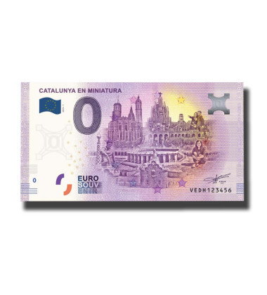 0 EURO SOUVENIR BANKNOTE CATALUNYA EN MINIATURA SPAIN VEDH 2019-1