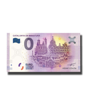 0 EURO SOUVENIR BANKNOTE CATALUNYA EN MINIATURA SPAIN VEDH 2019-1