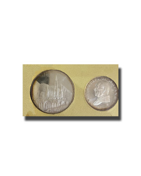 1986 Malta SMOM Silver Coin Set of 2 Order of Malta in Red Folder