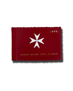 1988 Malta SMOM Silver Coin Set of 2 Order of Malta In Red Folder