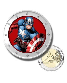 2 Euro Coloured Coin Superhero - Captain America