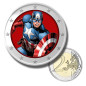 2 Euro Coloured Coin Superhero - Captain America